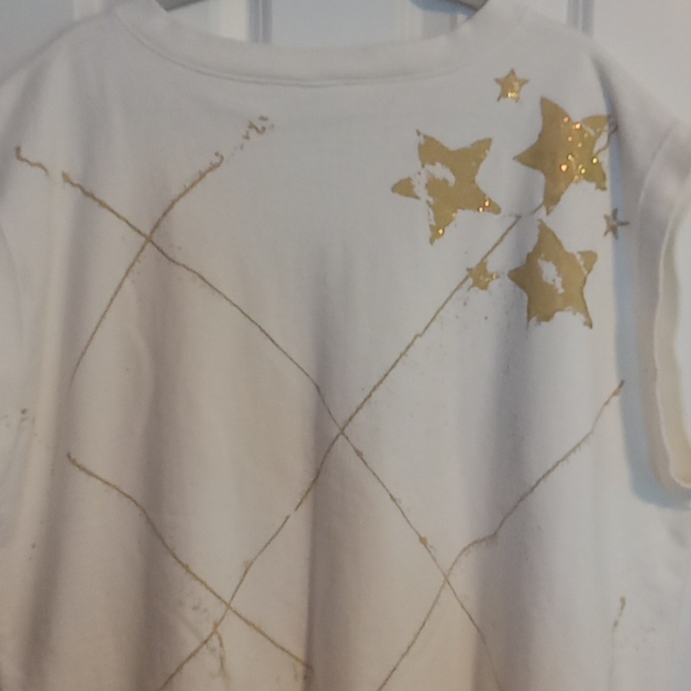 Men's White And Gold Star Patterned Sweater Vest - Picture 6 of 7